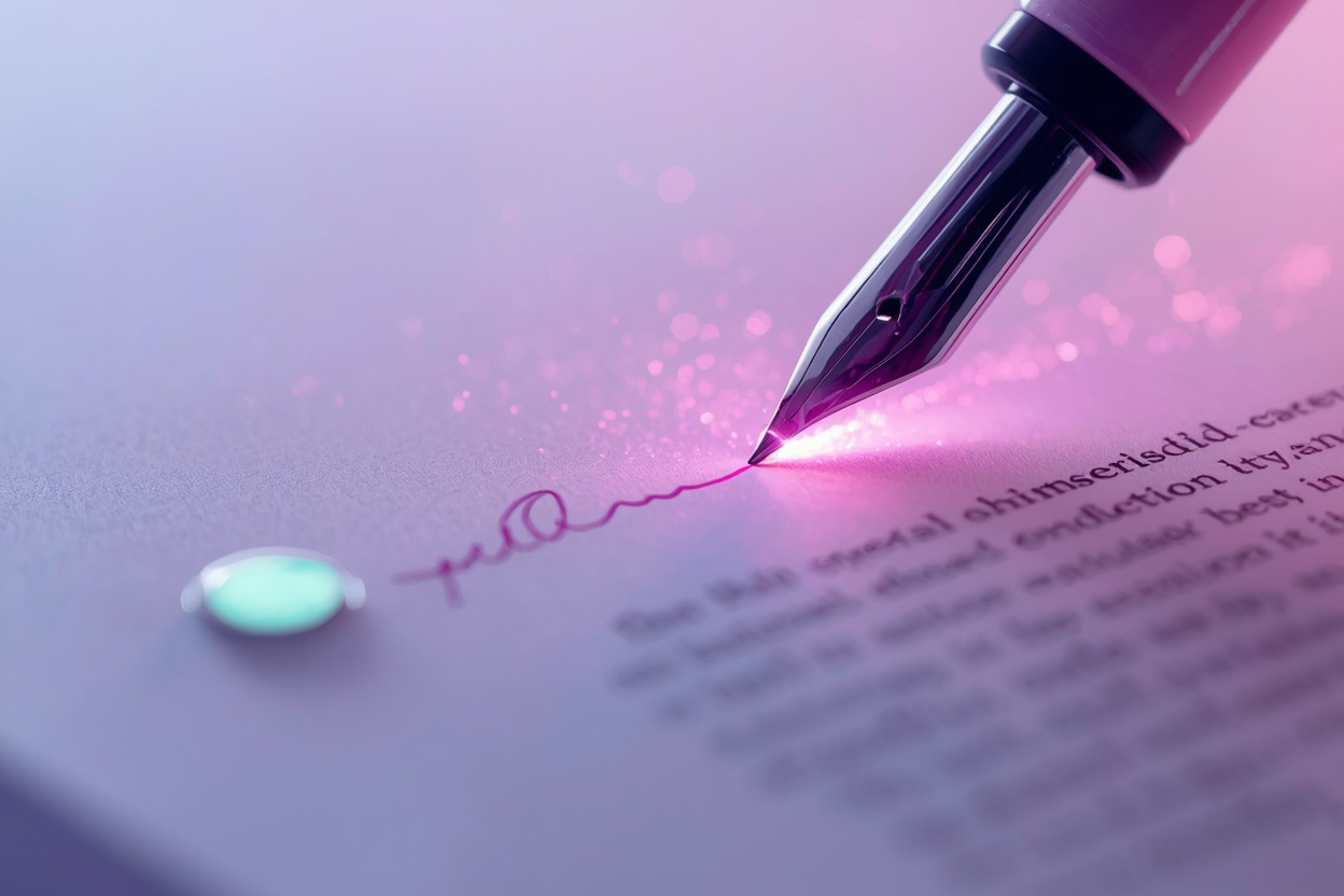 Unterschrift mit elegantem Stift