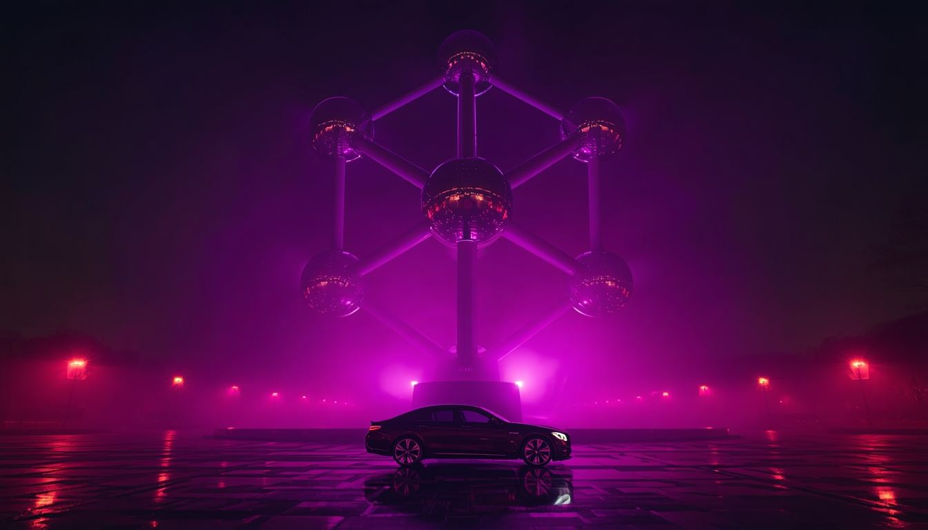 Atomium in Brüssel bei Nacht