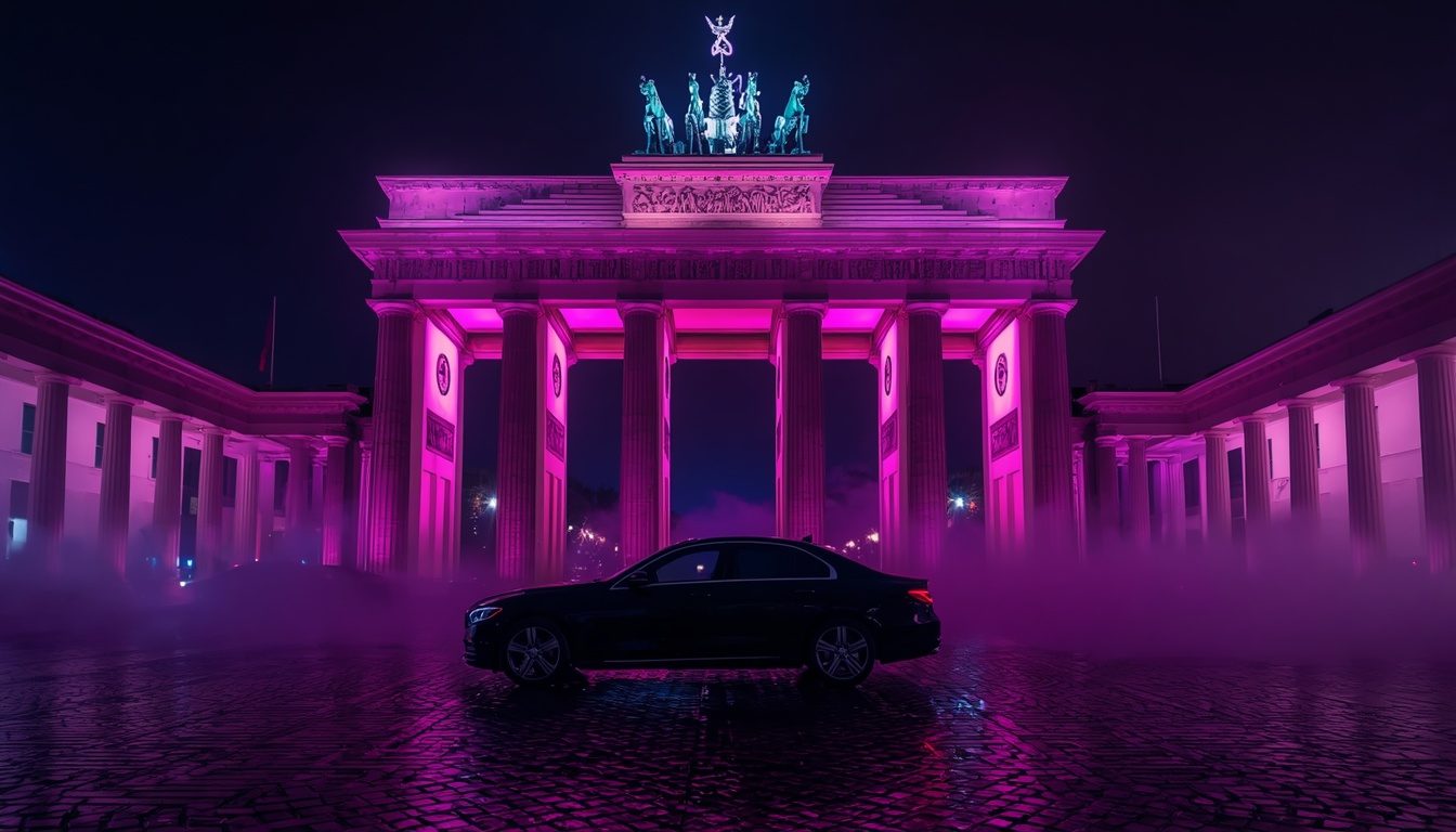 Brandenburger Tor in Berlin bei Nacht