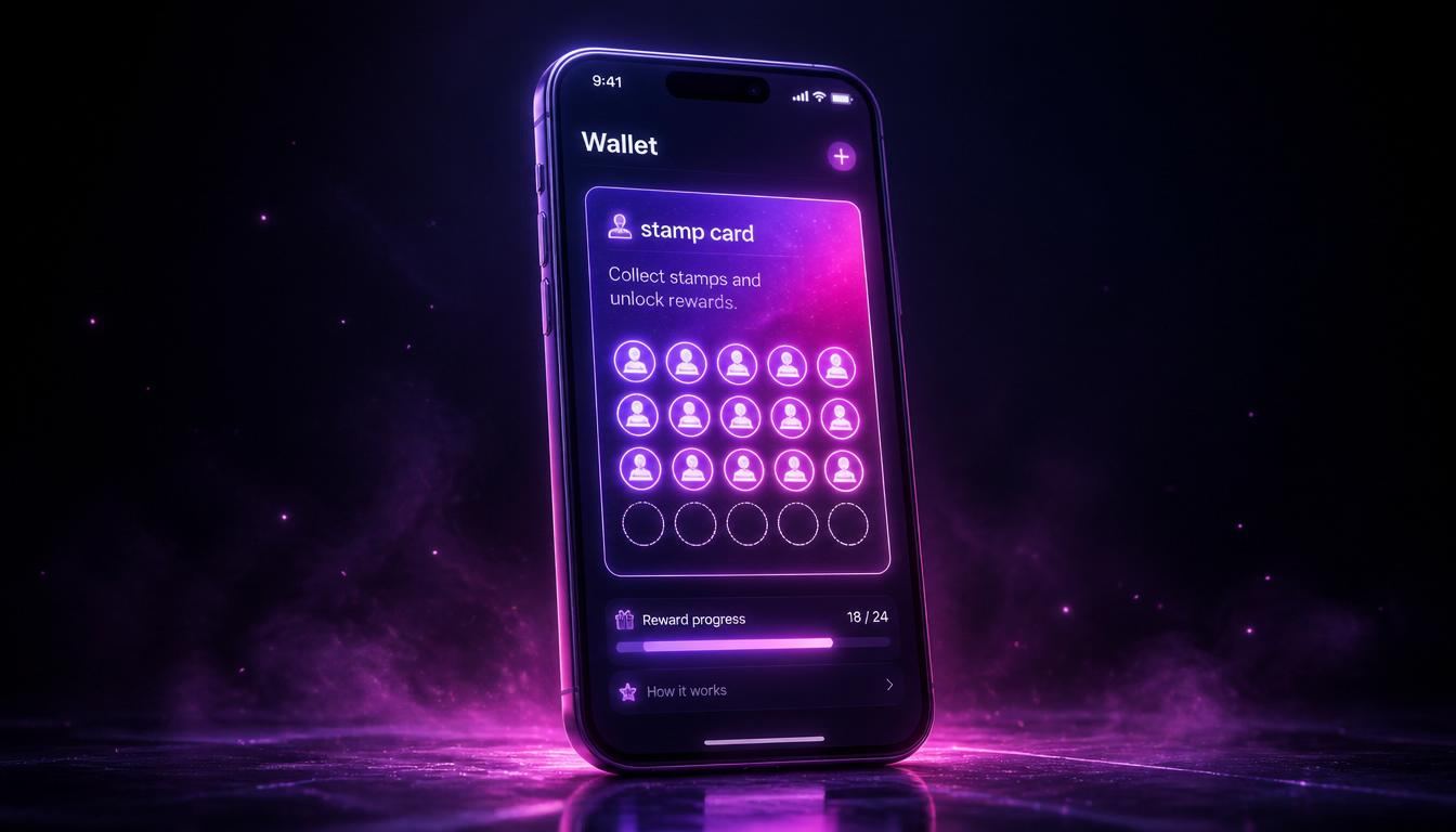 Smartphone mit Kundenkarte im Wallet