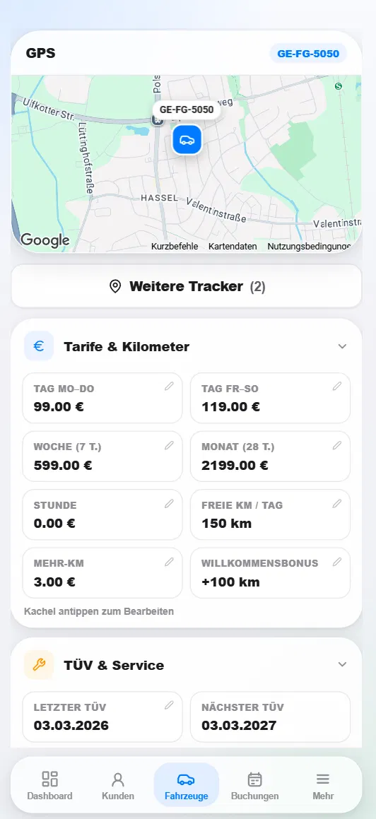 HyghFleet: GPS, Tarife und TÜV-Termine