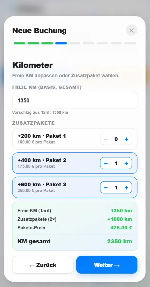 HyghFleet: Kilometerpakete mit Preisberechnung