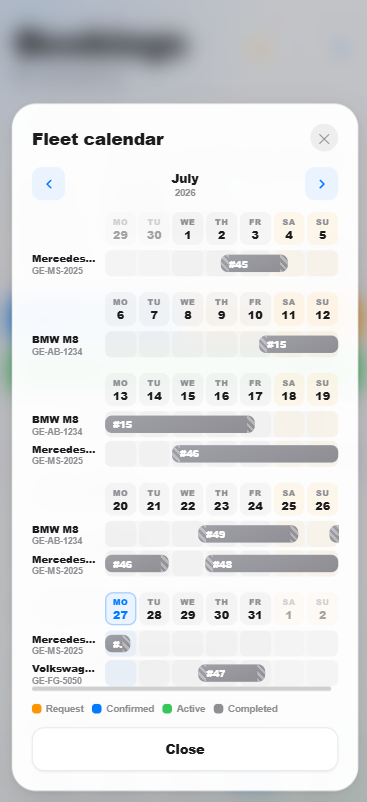 HyghFleet: fleet calendar with occupancy